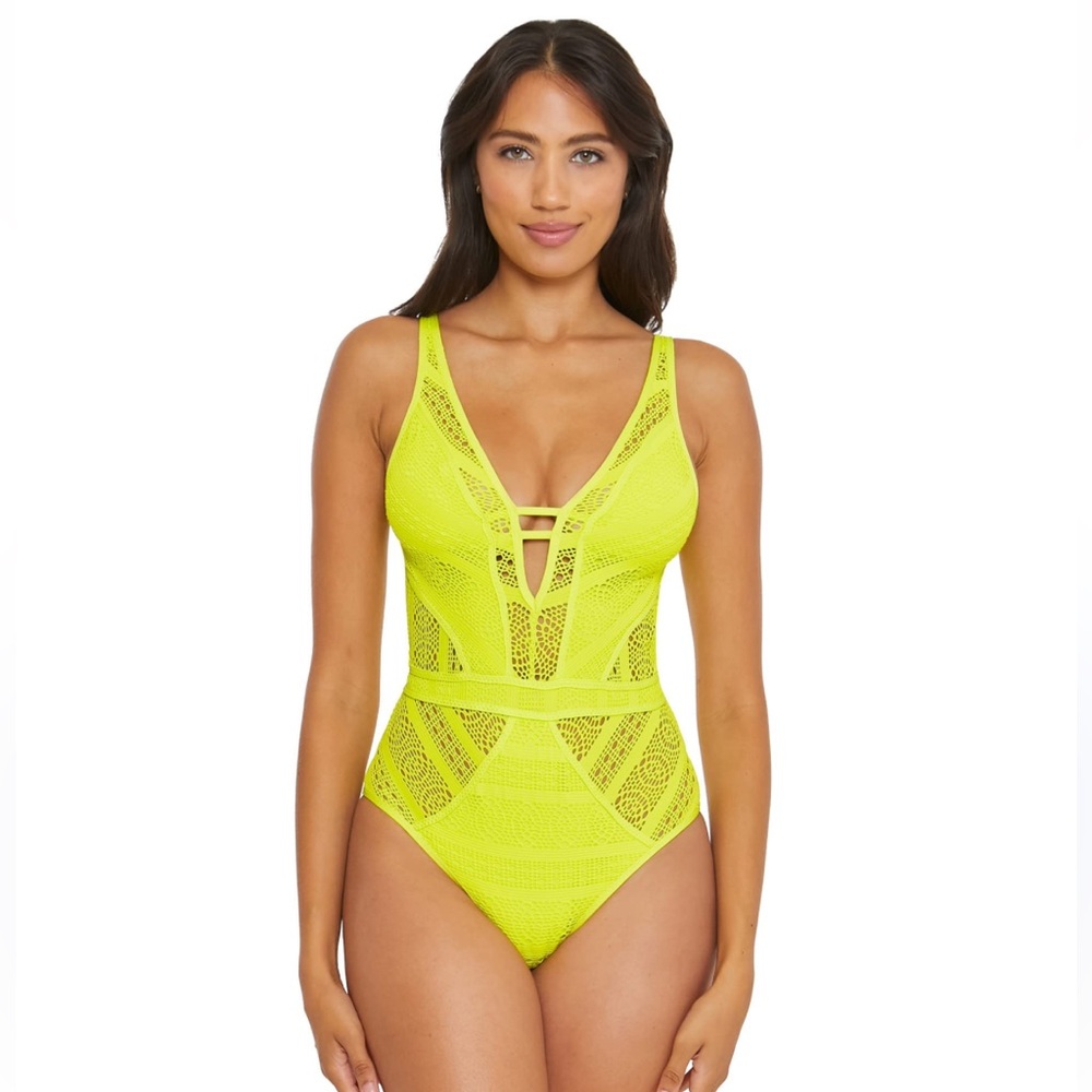 BECCA by Rebecca Virtue Color Play Crochet Plunge One Piece - Picture 4 of 10